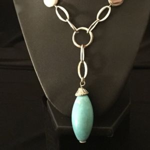 60's Turquoise Pendant Necklace   VSO987